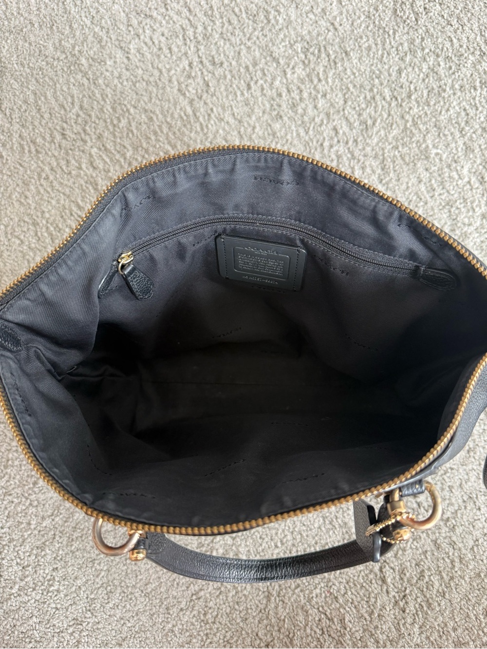 Coach Prairie Satchel Black Pebbled Leather - Gem